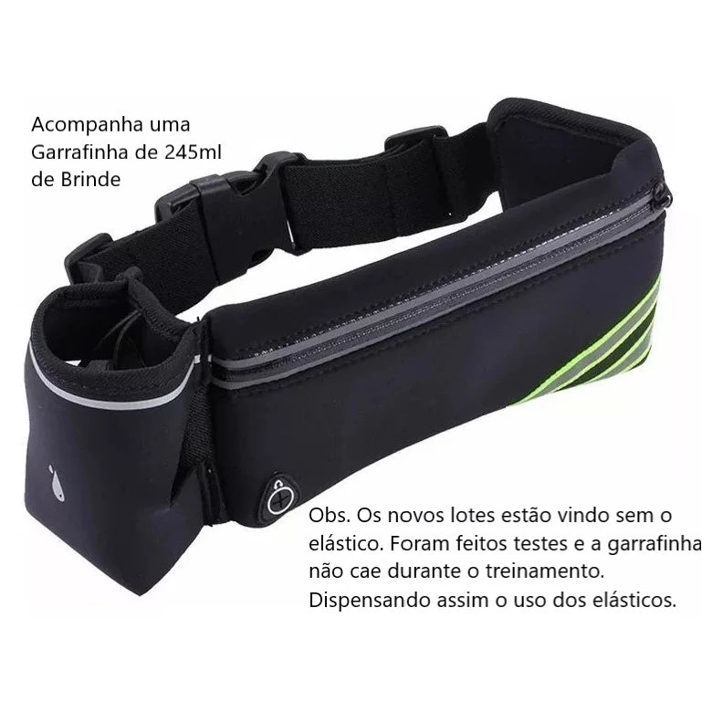 Pochete porta Garrafa Corrida Bike Caminhada Ciclismo Celular até 7,5 Polegadas c Garrafinha Gratis