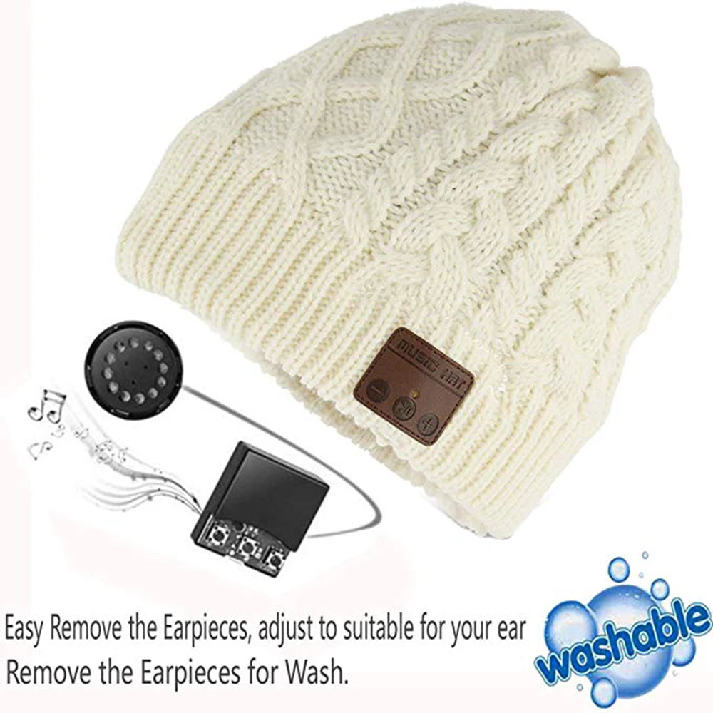 Chapéu com fones de ouvido sem fio embutidos fone de ouvido gorro chapéu de inverno com alto-falante chapéu de música gorro grosso quente masculino feminino