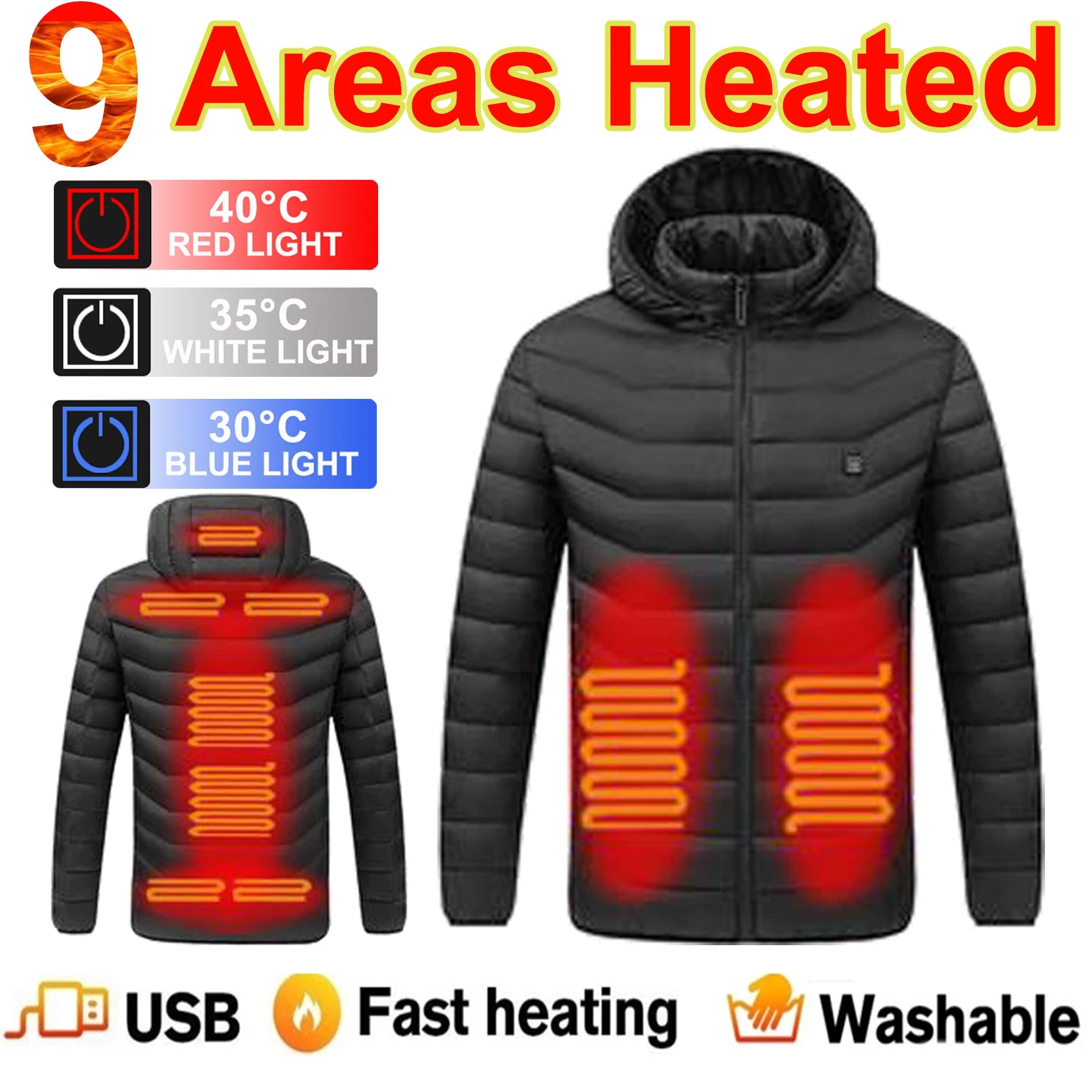 Jaqueta Aquecida Elétrica para Homens