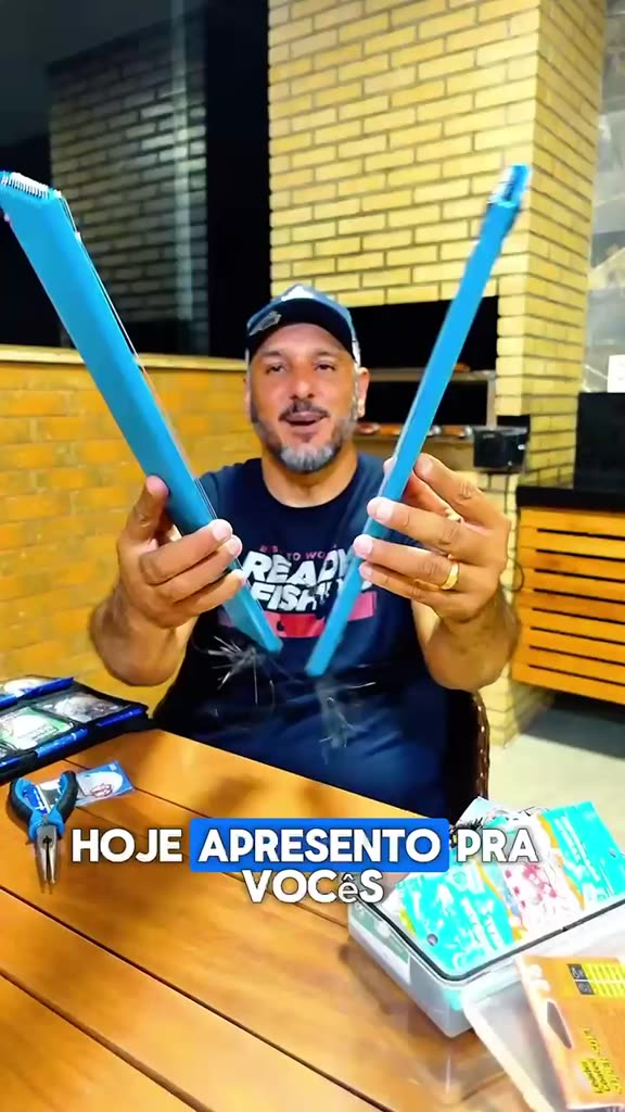 Porta Pernada Pesca 50cm Compacto – Para até 50 Anzóis – Cor Azul – Chumbada Oficial