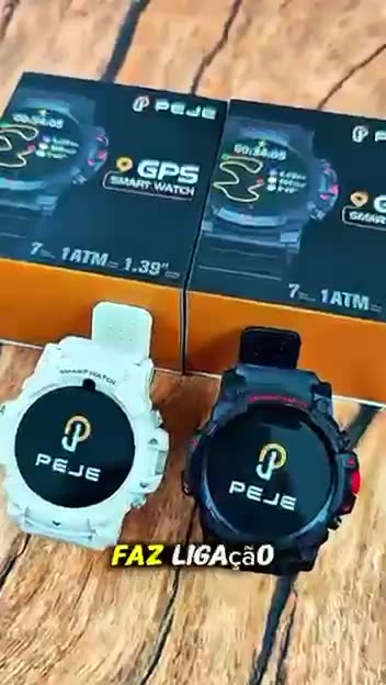 Smartwatch Redondo Peje G01C Masculino Militar Prova D'agua Gps 3000Mah Notificação Strava