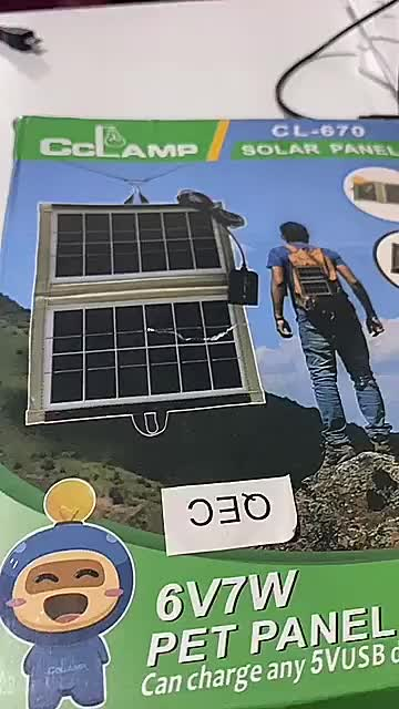 Painel Solar Portatil 7.2W/6V 29x20 Dobravel Carregador Energia Fotovoltaica Para Celular SmartPhone