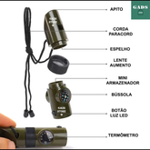Apito Amazonas De Sobrevivência Emergência Multifuncional Para Ferramenta De Acampamento E Caminhada Ao Ar Livre 7 em 1