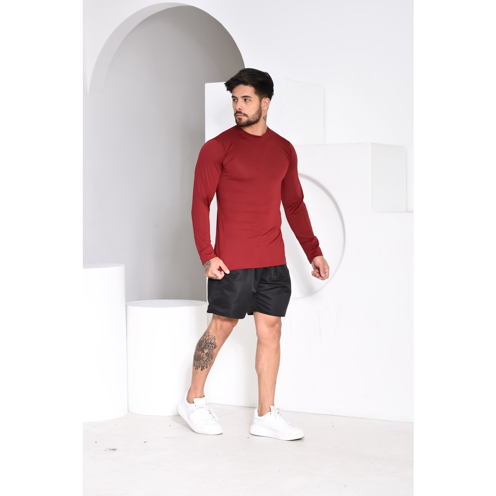 Camisa Camiseta Proteção Uv 50+ Solar Unissex Segunda Pele Frio e Calor Térmica Com Compressao