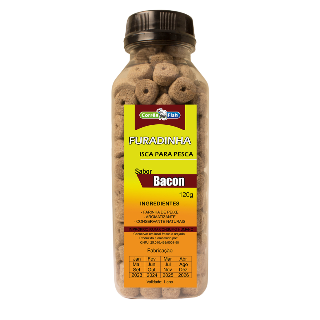 5 Ração Furadinha Acquamil Isca Para Pesca Com Essências 125g