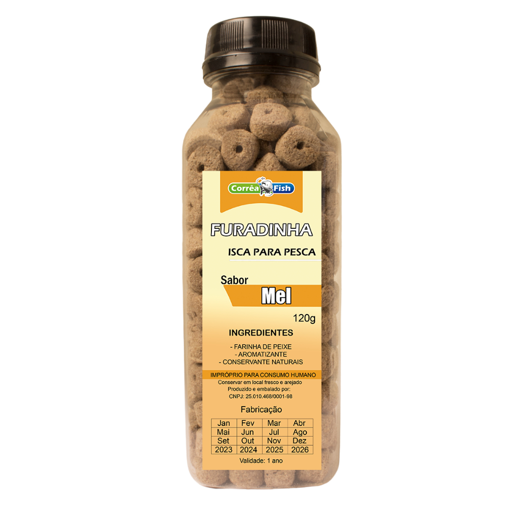 5 Ração Furadinha Acquamil Isca Para Pesca Com Essências 125g