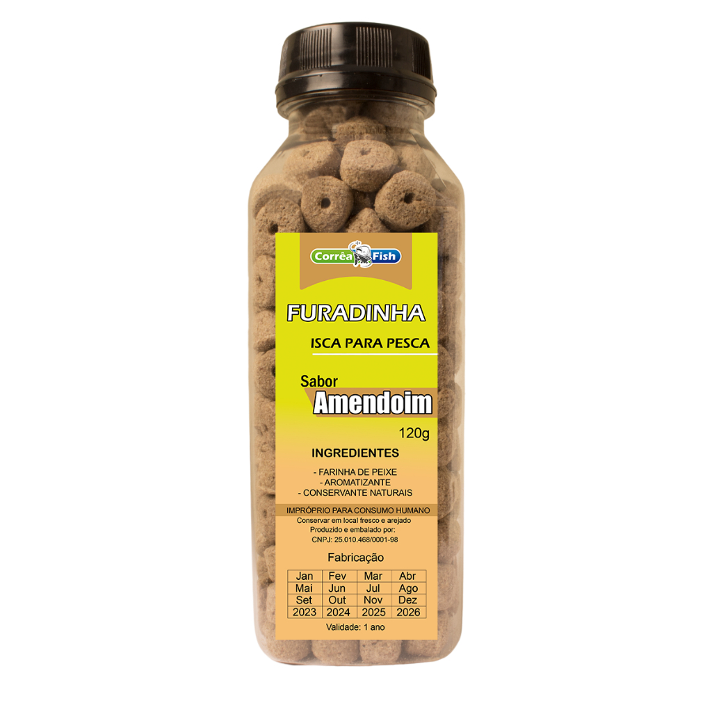 5 Ração Furadinha Acquamil Isca Para Pesca Com Essências 125g