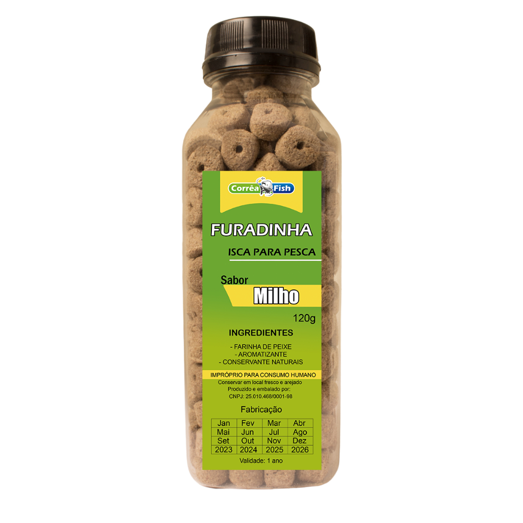 5 Ração Furadinha Acquamil Isca Para Pesca Com Essências 125g