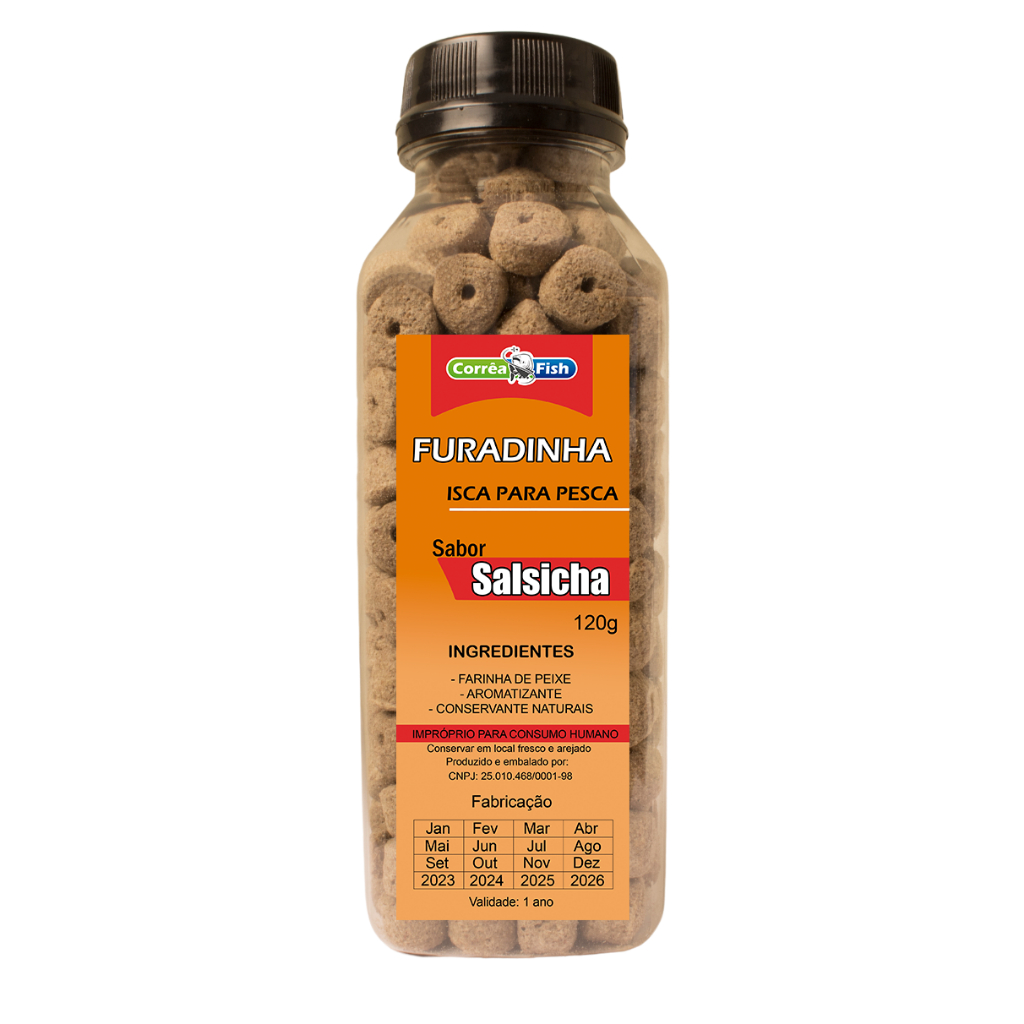 5 Ração Furadinha Acquamil Isca Para Pesca Com Essências 125g