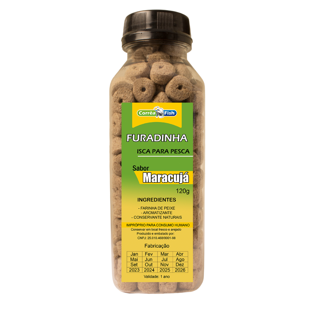 5 Ração Furadinha Acquamil Isca Para Pesca Com Essências 125g