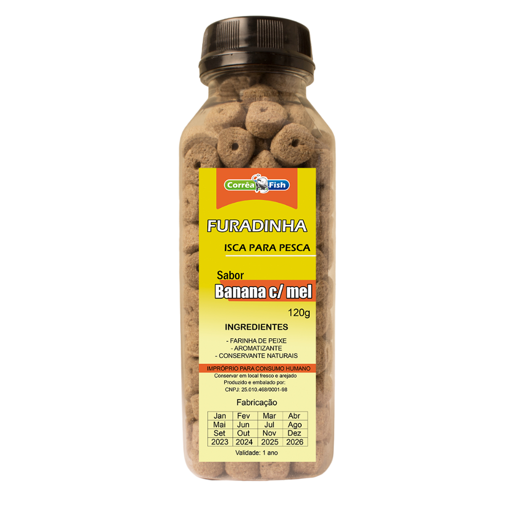 5 Ração Furadinha Acquamil Isca Para Pesca Com Essências 125g