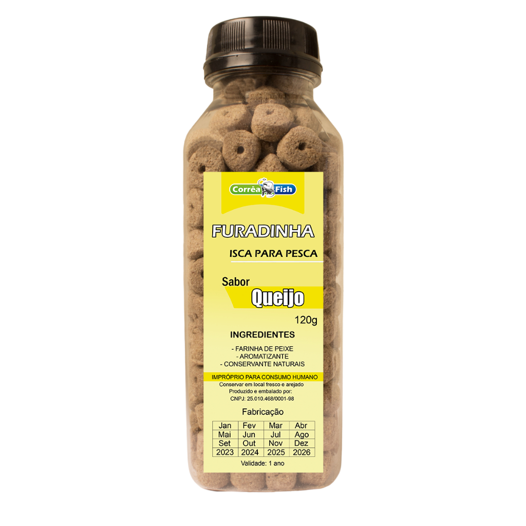 5 Ração Furadinha Acquamil Isca Para Pesca Com Essências 125g