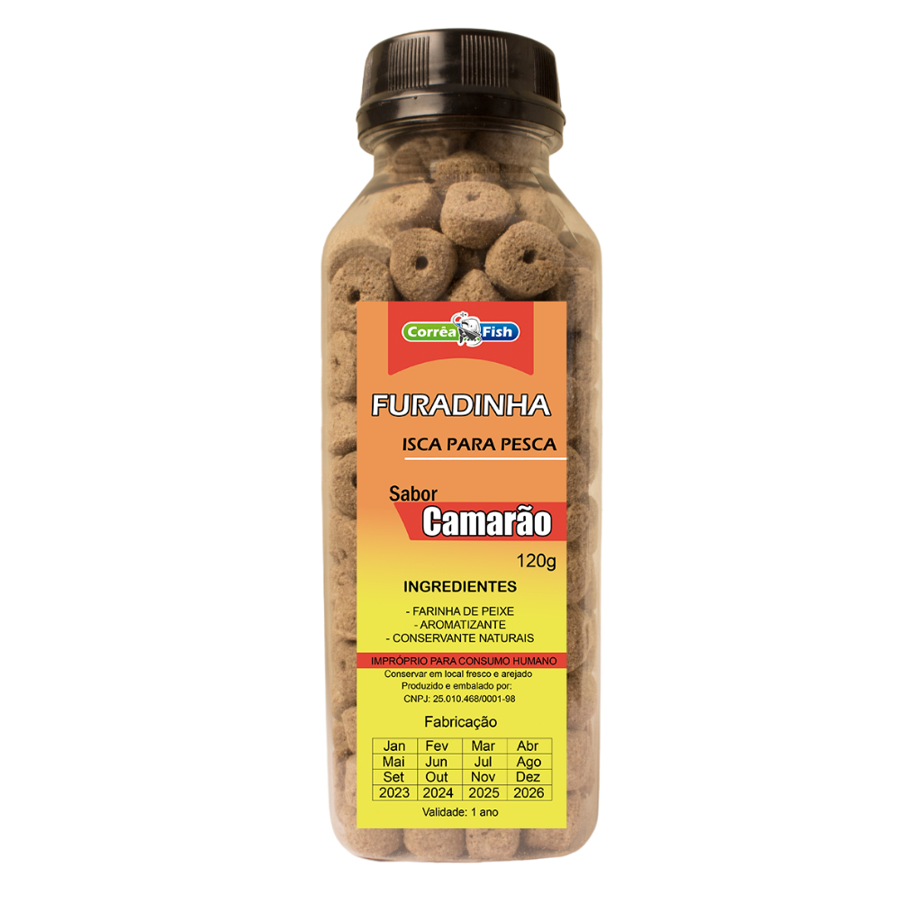 5 Ração Furadinha Acquamil Isca Para Pesca Com Essências 125g