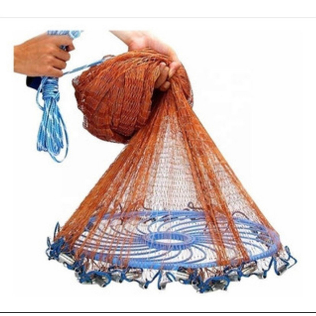 Rede Pesca Tarrafa 3 Metros Discos Pescaria Malha Multifilamento Peixe Tainha Lambari Robalo Tilapia