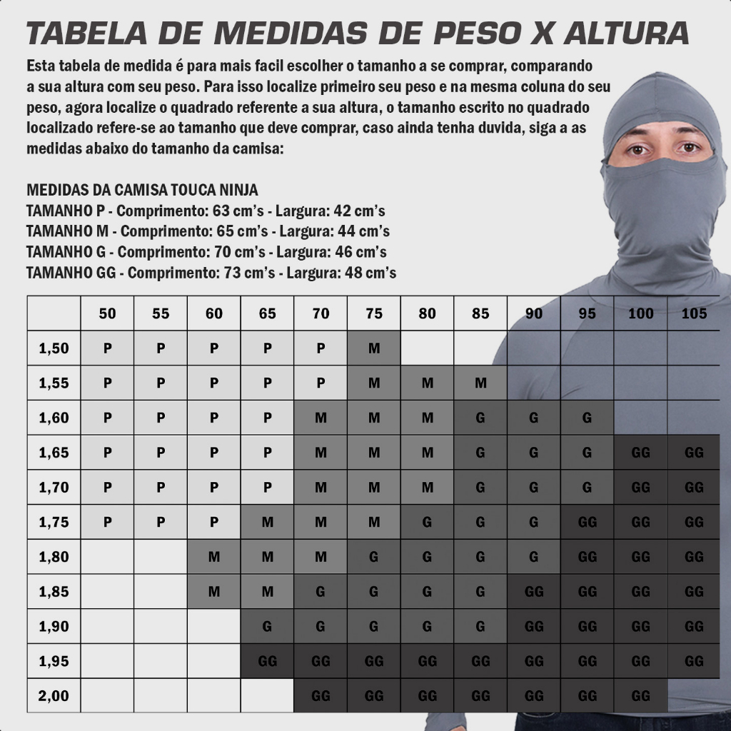 Kit 2 Segunda Pele Camisa Térmica Anti Frio Térmica Touca Ninja Frio Proteção Solar