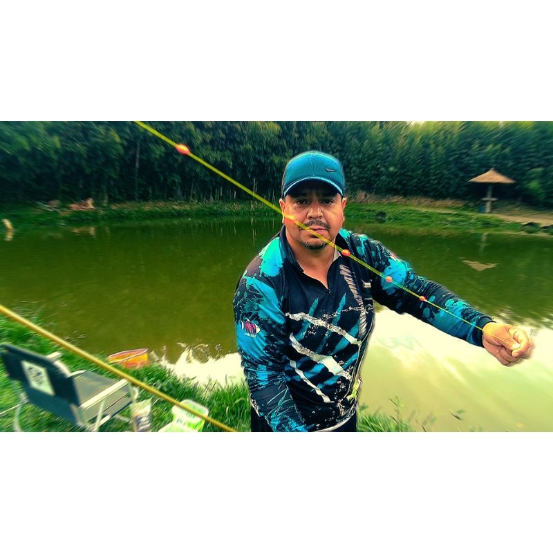 Sistema para pescaria de tilápia Pac Man Fish (bóia de pesca) tamanho para vara de 3.60 com 1 azol