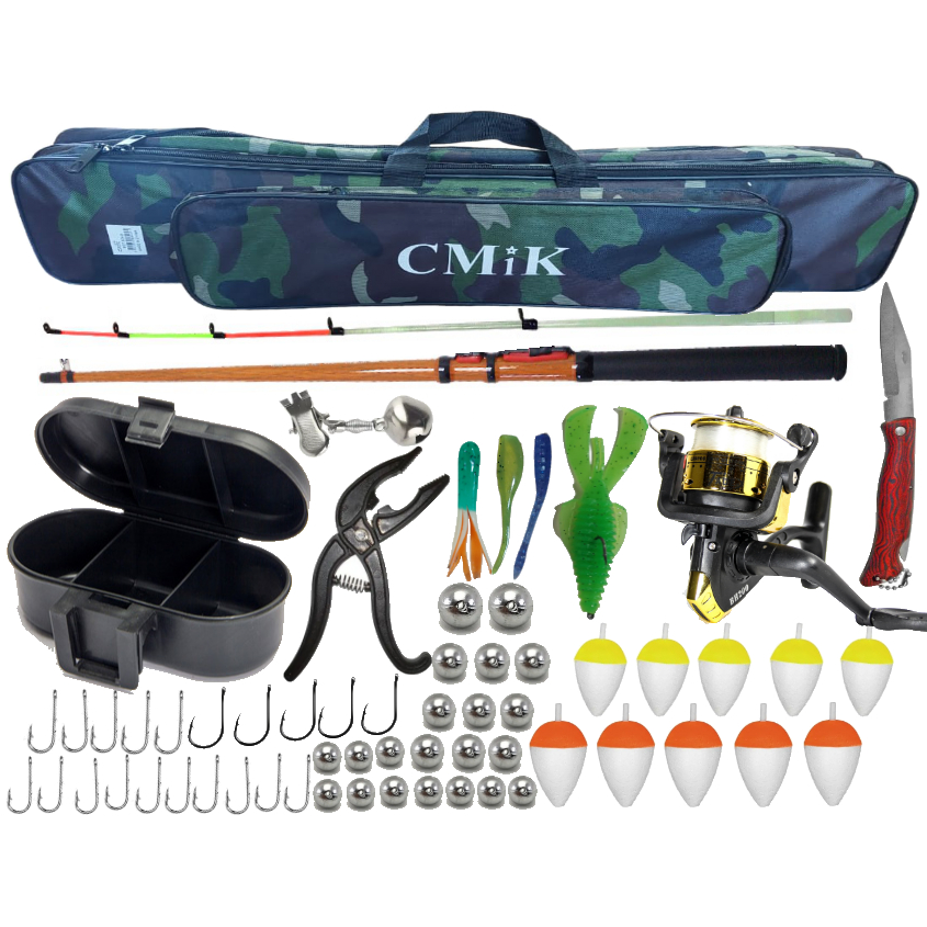 Kit Pesca Completo Profissional Bolsa Vara Molinete Anzol Isca Estojo