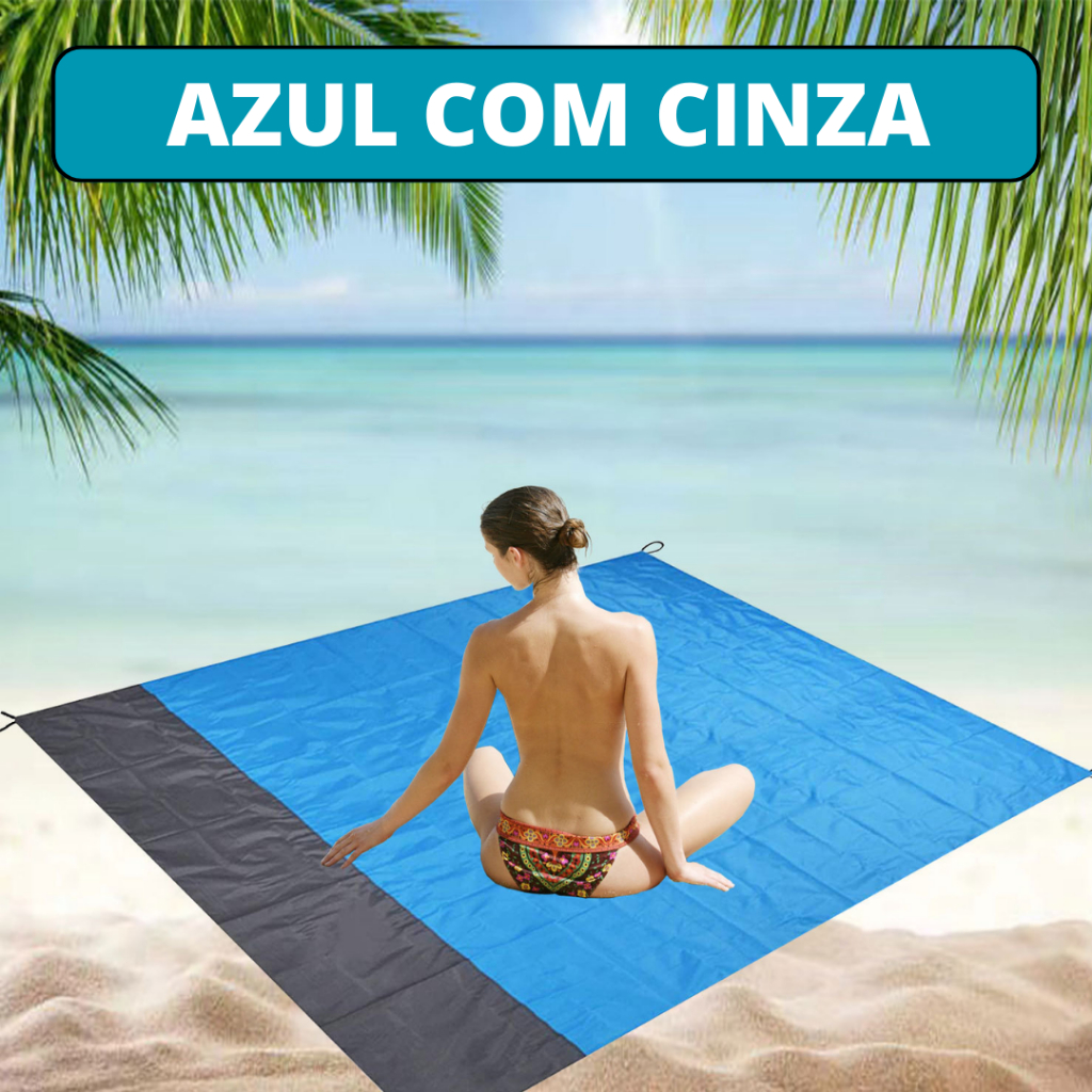 Tapete de Praia Impermeável 210 x 200 cm A Prova de D'água Para Piquenique Acampamento