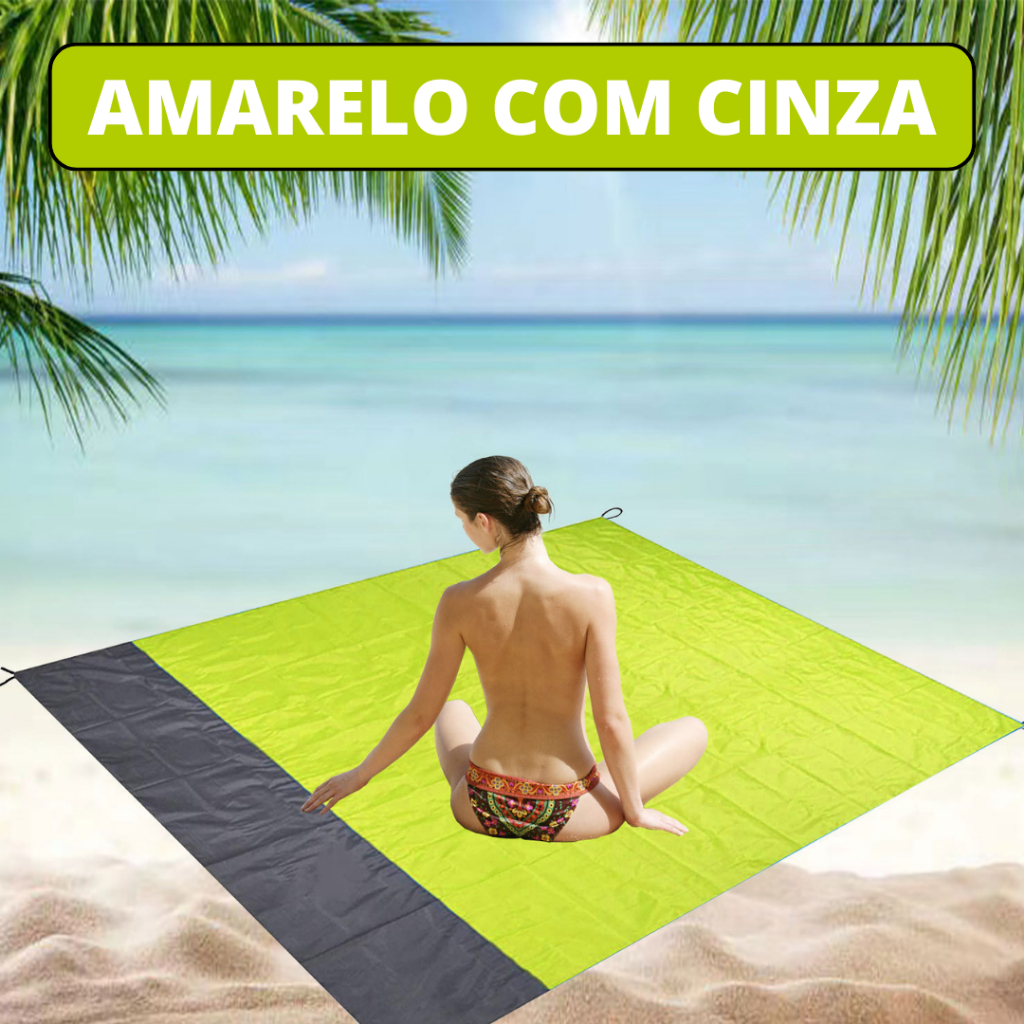 Tapete de Praia Impermeável 210 x 200 cm A Prova de D'água Para Piquenique Acampamento