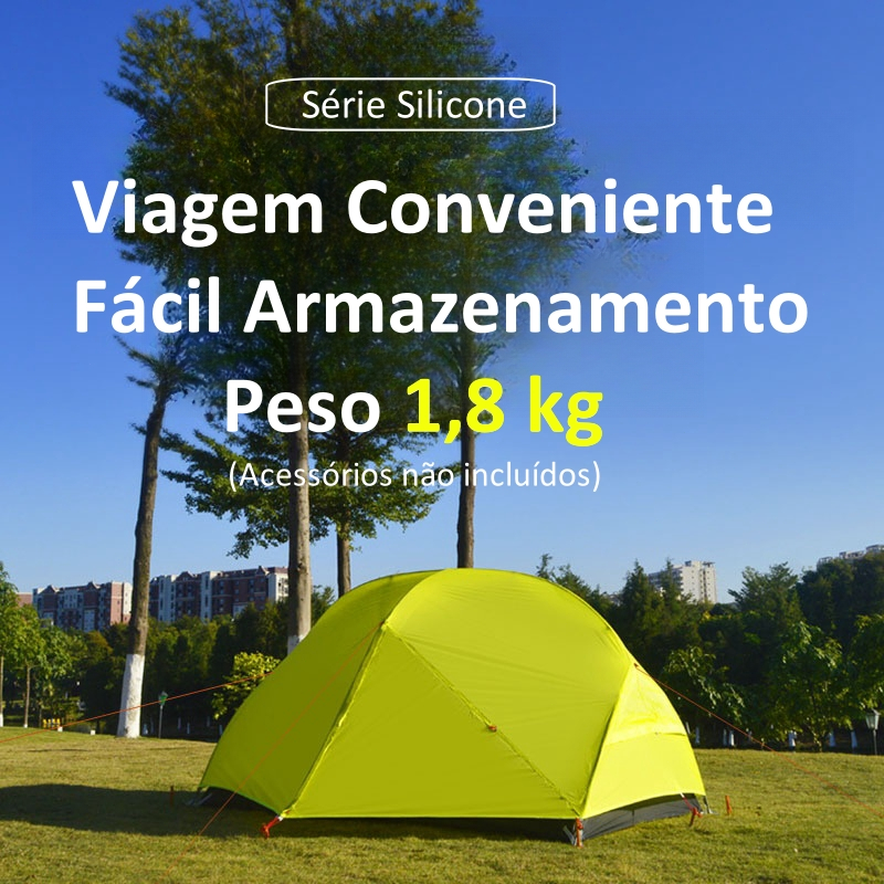 Barraca Camping Ultralight 2p Silicone 20d 6000mm Profissional à prova de chuva