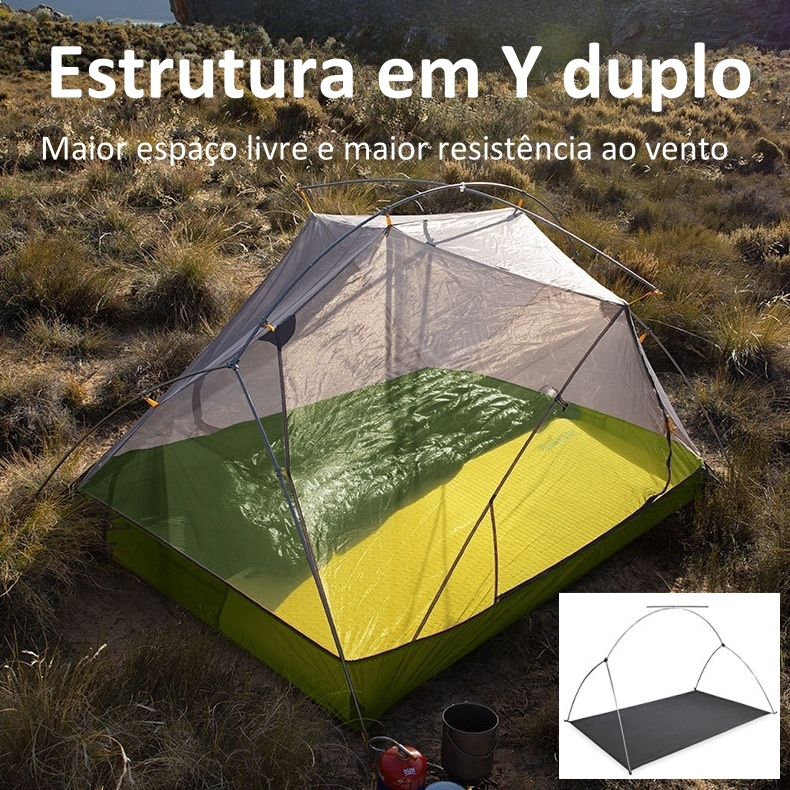 Barraca Camping Ultralight 2p Silicone 20d 6000mm Profissional à prova de chuva