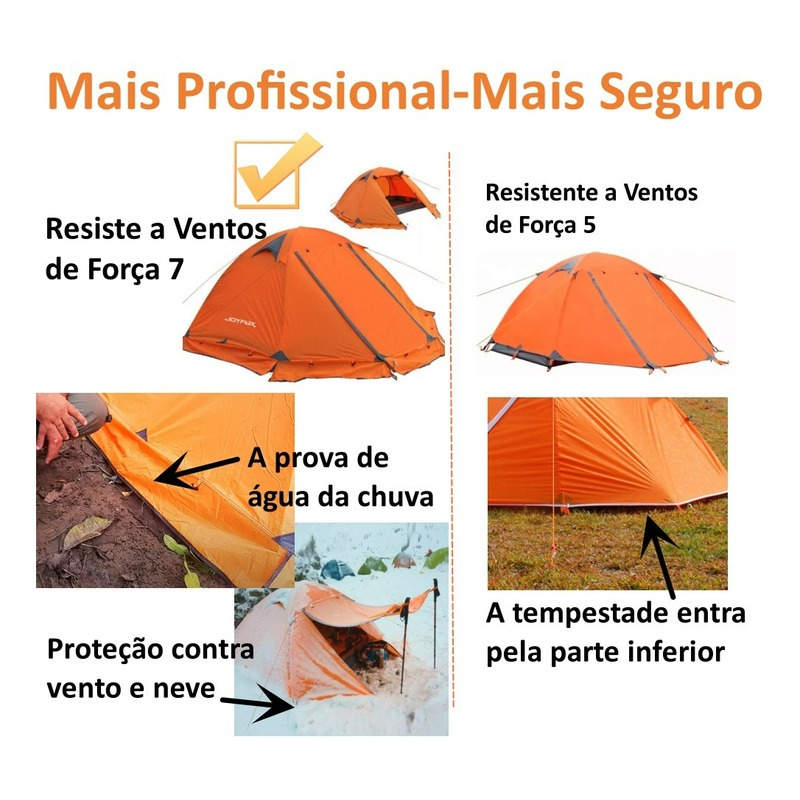 Barraca Camping 4 Pessoas 3500mm Impermeavel Profissional JOYFOX Tenda de trekking de montanha