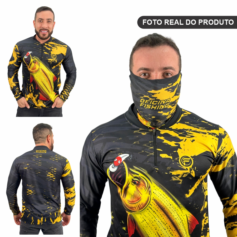 Kit Camisa Camiseta De Pesca + Bandana C/ Proteção Térmica Uv50 Dryfit