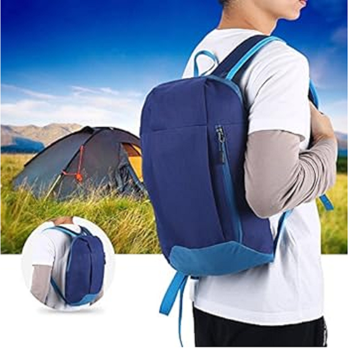 Mochila de Trilha 10L Impermeável PatchWork Camping Viagem - Laranja Vibrante com Vermelho