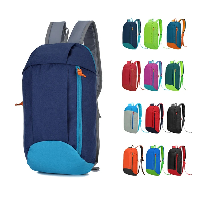 Mochila de Trilha 10L Impermeável PatchWork Camping Viagem - Laranja Vibrante com Vermelho