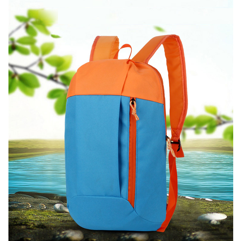 Mochila de Trilha 10L Impermeável PatchWork Camping Viagem - Laranja Vibrante com Vermelho