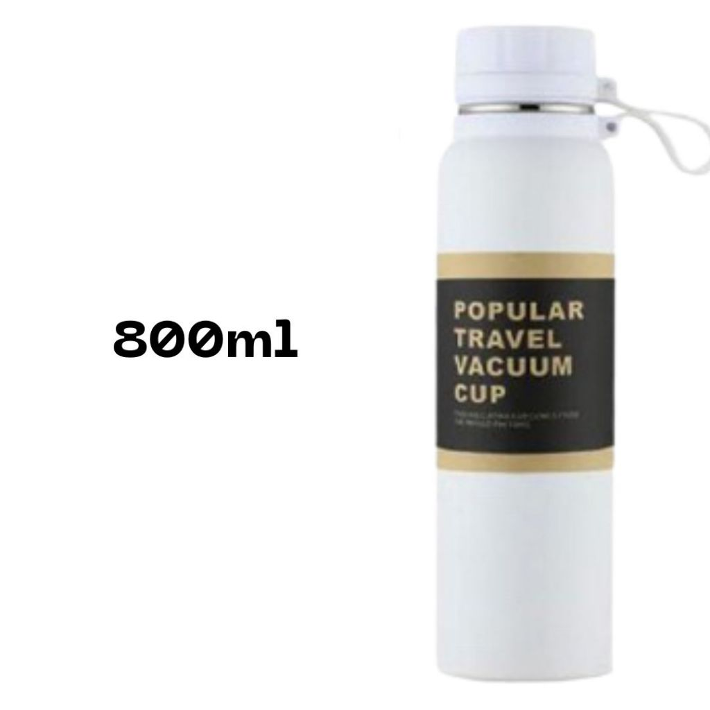 Garrafa Térmica 800ml em Aço Inoxidavel Modelo Travel à Vácuo Esportes Quente & Frio
