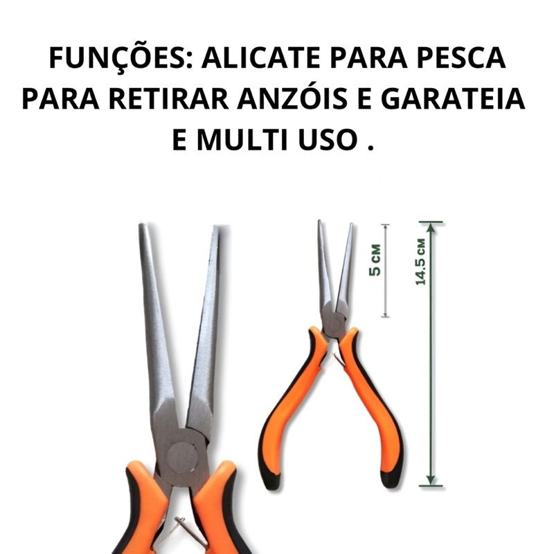 Alicate De Pesca Bico Longo Utilidades 6” Níquel Xingu