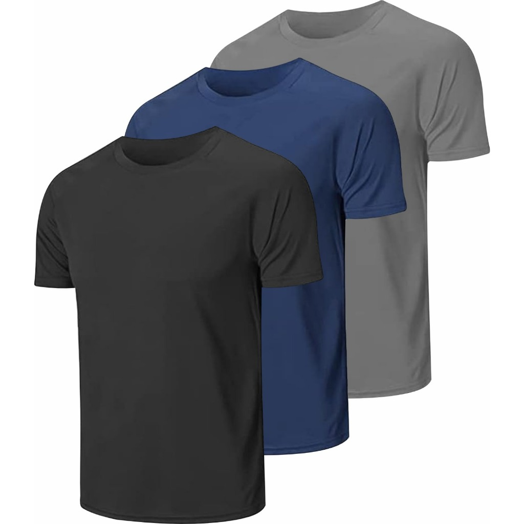 Kit 3 Camisetas Masculinas Dry Fit Academia Poliéster Premium Proteção UV