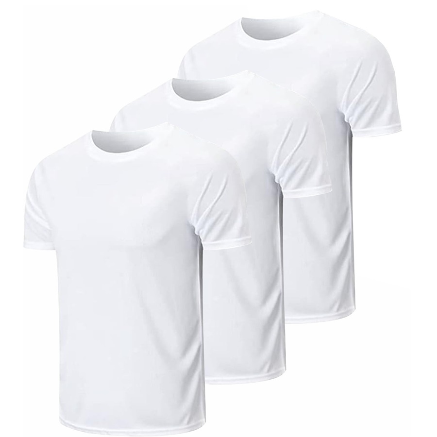 Kit 3 Camisetas Masculinas Dry Fit Academia Poliéster Premium Proteção UV