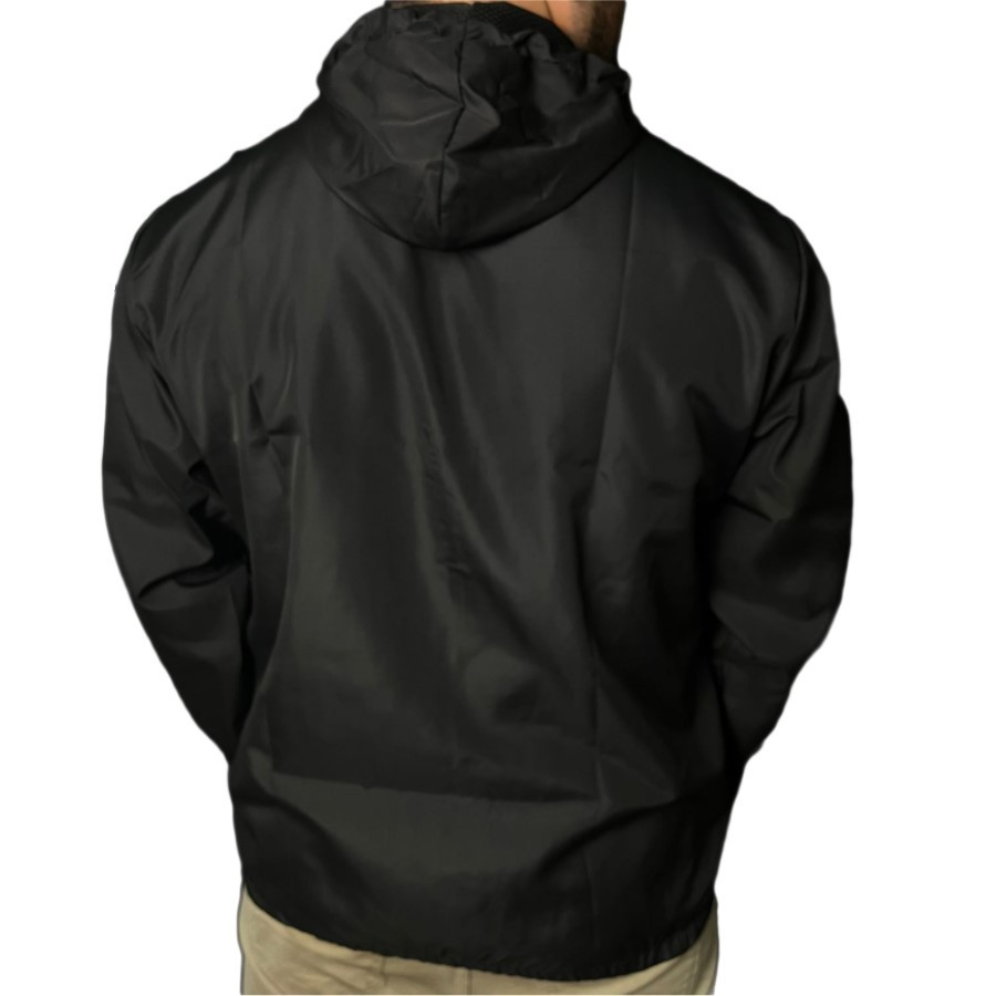 Jaqueta Corta Vento Masculina Impermeável Semi Forrada Com Capuz - Repelente a Água - Gola Alta