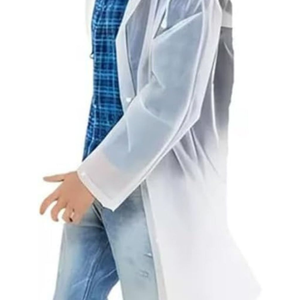 Capa chuva com Gabardina grossa e comprida transparente reforçada reutilizável