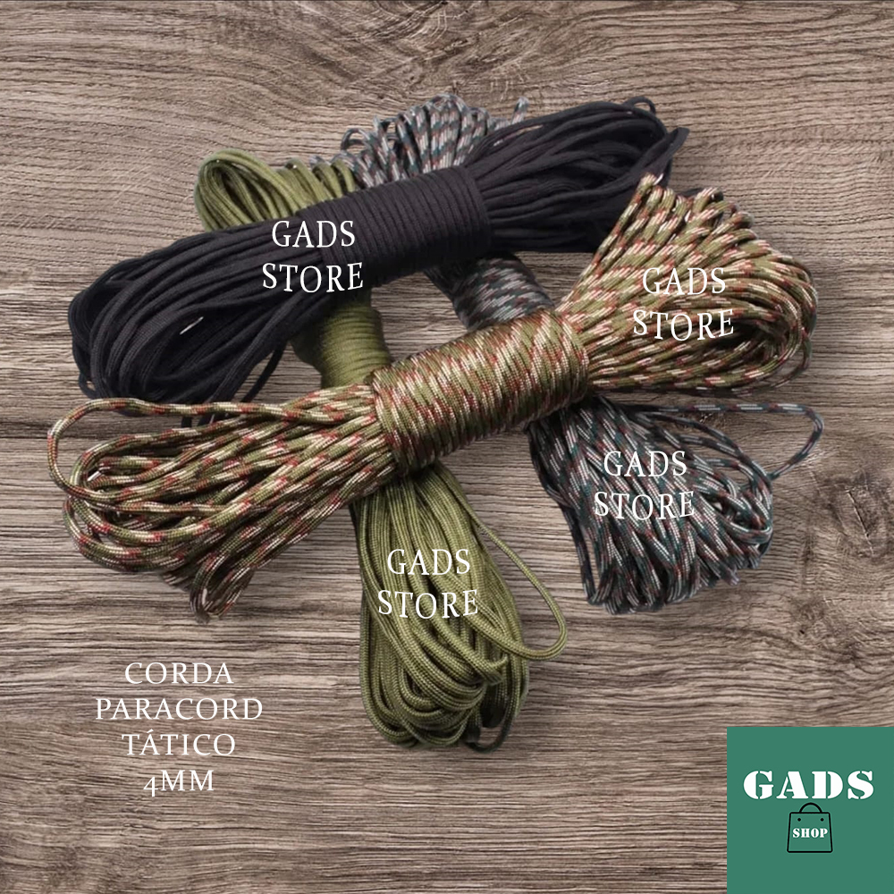 Corda Outdoor Paracord 550 4mm com 7 Filamentos 30 Mt Trekking Camping Pesca Caminhada