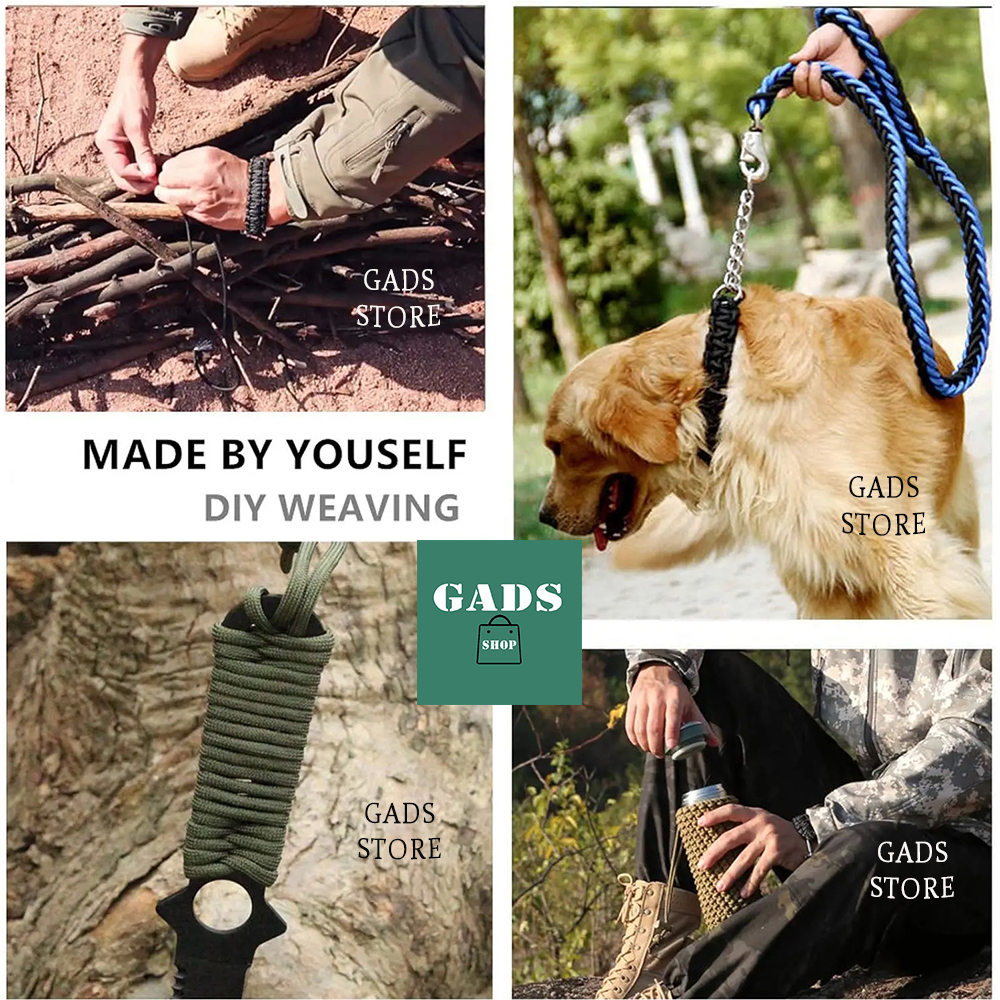 Corda Outdoor Paracord 550 4mm com 7 Filamentos 30 Mt Trekking Camping Pesca Caminhada