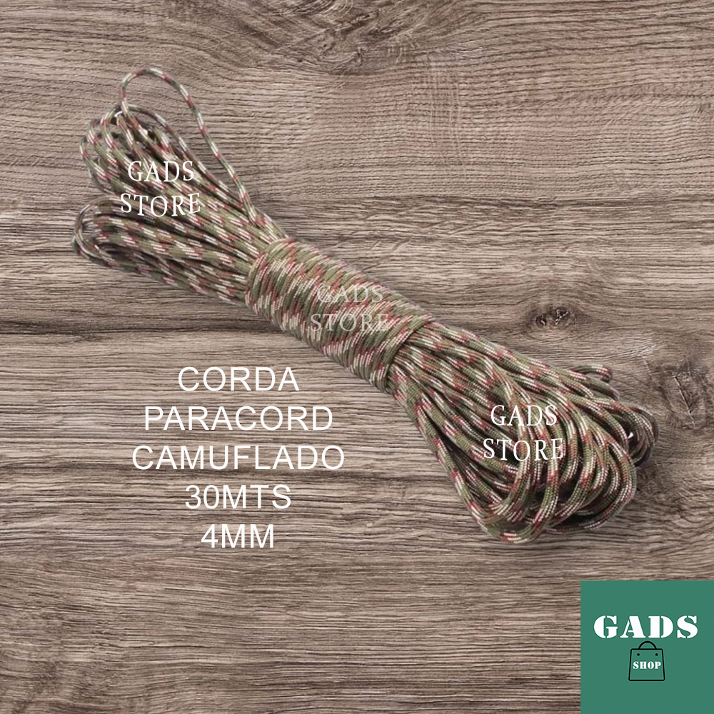 Corda Outdoor Paracord 550 4mm com 7 Filamentos 30 Mt Trekking Camping Pesca Caminhada