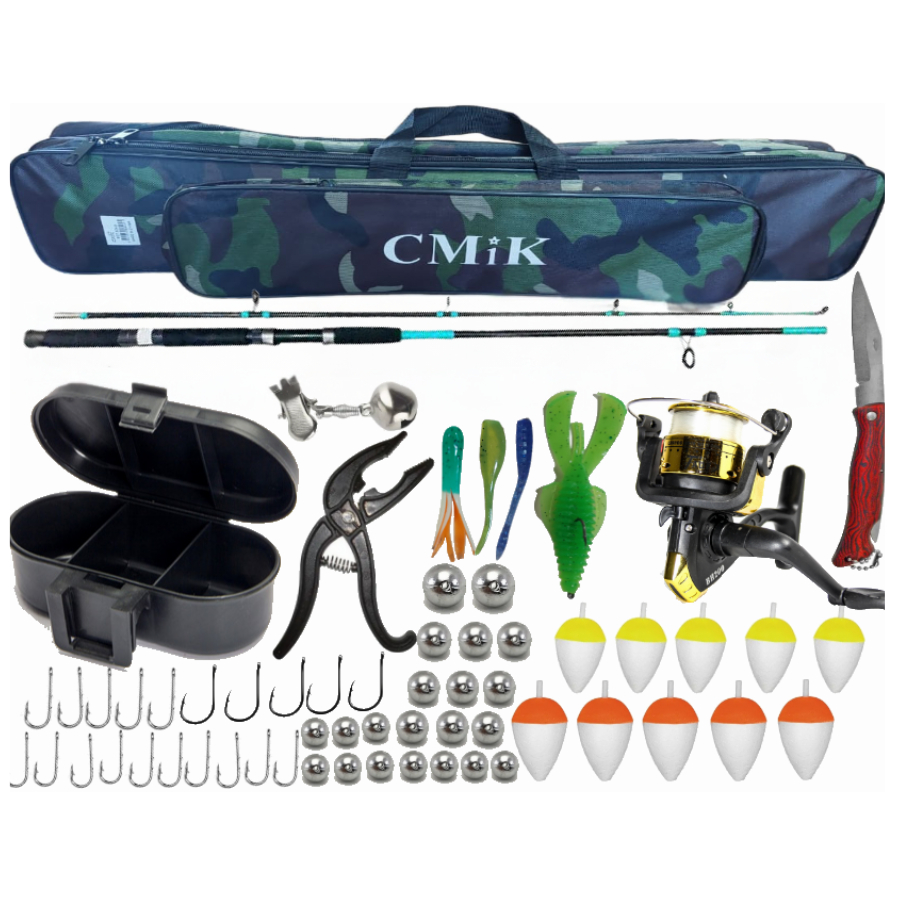 Kit Pesca Completo Profissional Bolsa Vara Molinete Anzol Isca Estojo
