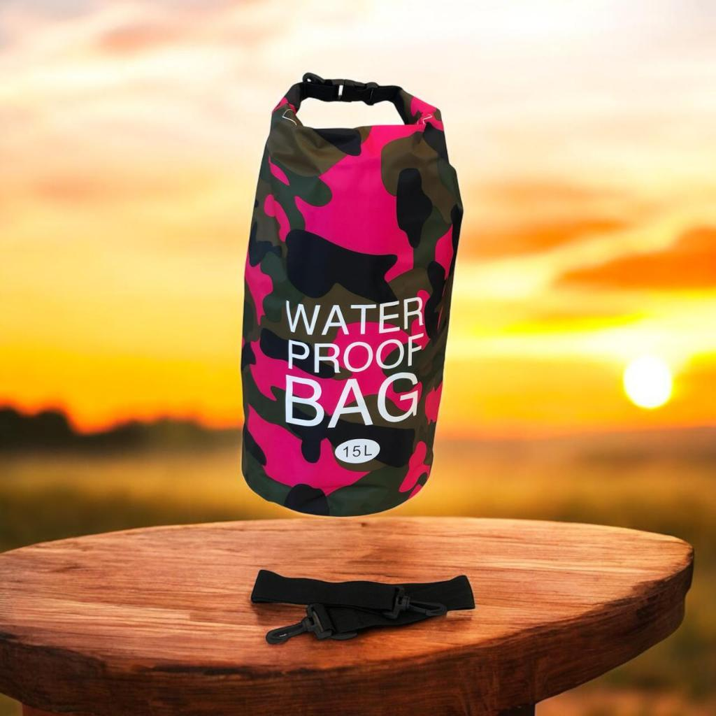 Mochila Sacola Bag Impermeável Aprova D'agua Saco Camuflado Bolsa Trilha Mergulho Natação