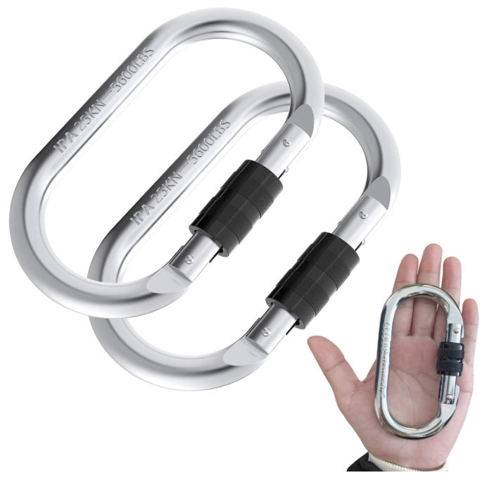 Kit 4 Mosquetão De Escalada 25kn Resistente Para Cordas Rede