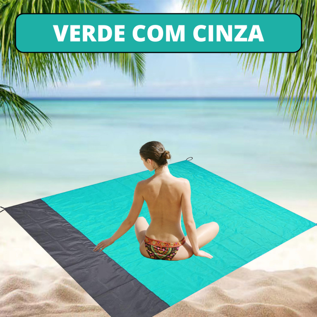 Tapete de Praia Impermeável 210 x 200 cm A Prova de D'água Para Piquenique Acampamento