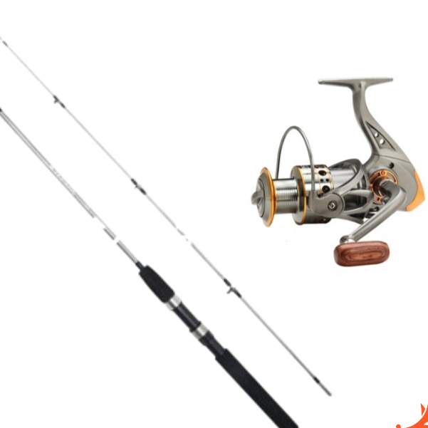 vara de pesca Joyfox Kit Vara Molinete1,8m + Carretel Molinete Dc7000 12+1 Rolamentos