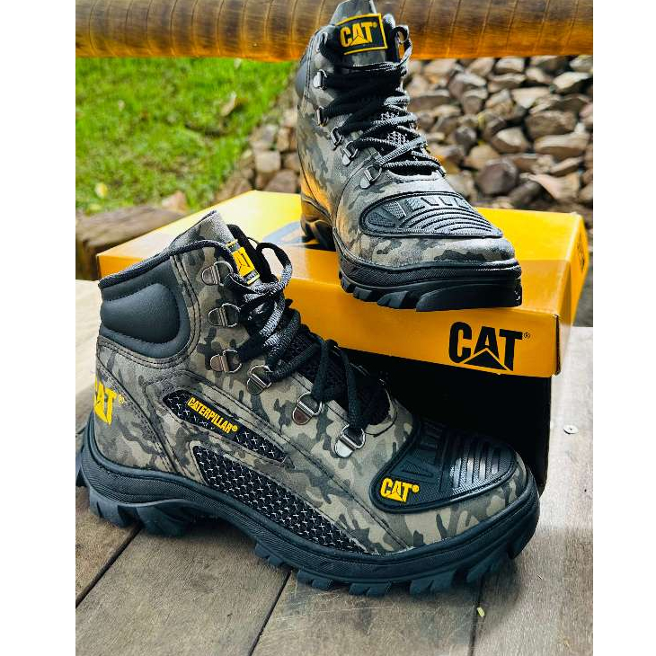 Bota Coturno Caterpillar Alaska Militar Couro Palmilha de Gel Masculino Promoção