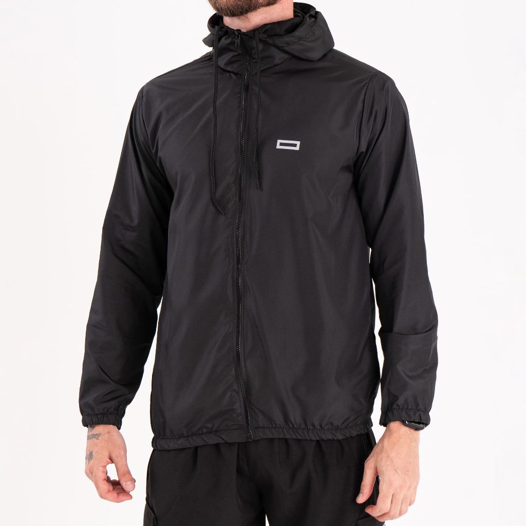 Corta Vento Masculina Impermeável Semi Forrada PRETO Rock Saints
