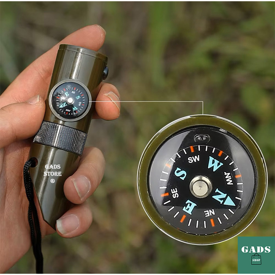 Apito Amazonas De Sobrevivência Emergência Multifuncional Para Ferramenta De Acampamento E Caminhada Ao Ar Livre 7 em 1