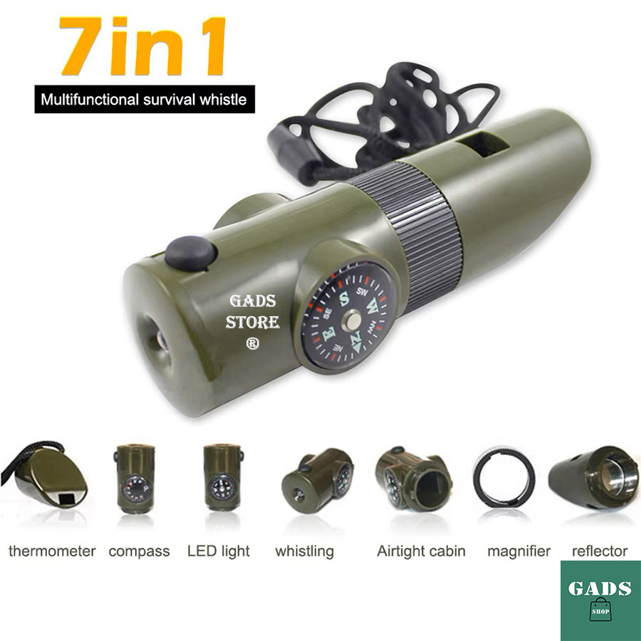 Apito Amazonas De Sobrevivência Emergência Multifuncional Para Ferramenta De Acampamento E Caminhada Ao Ar Livre 7 em 1