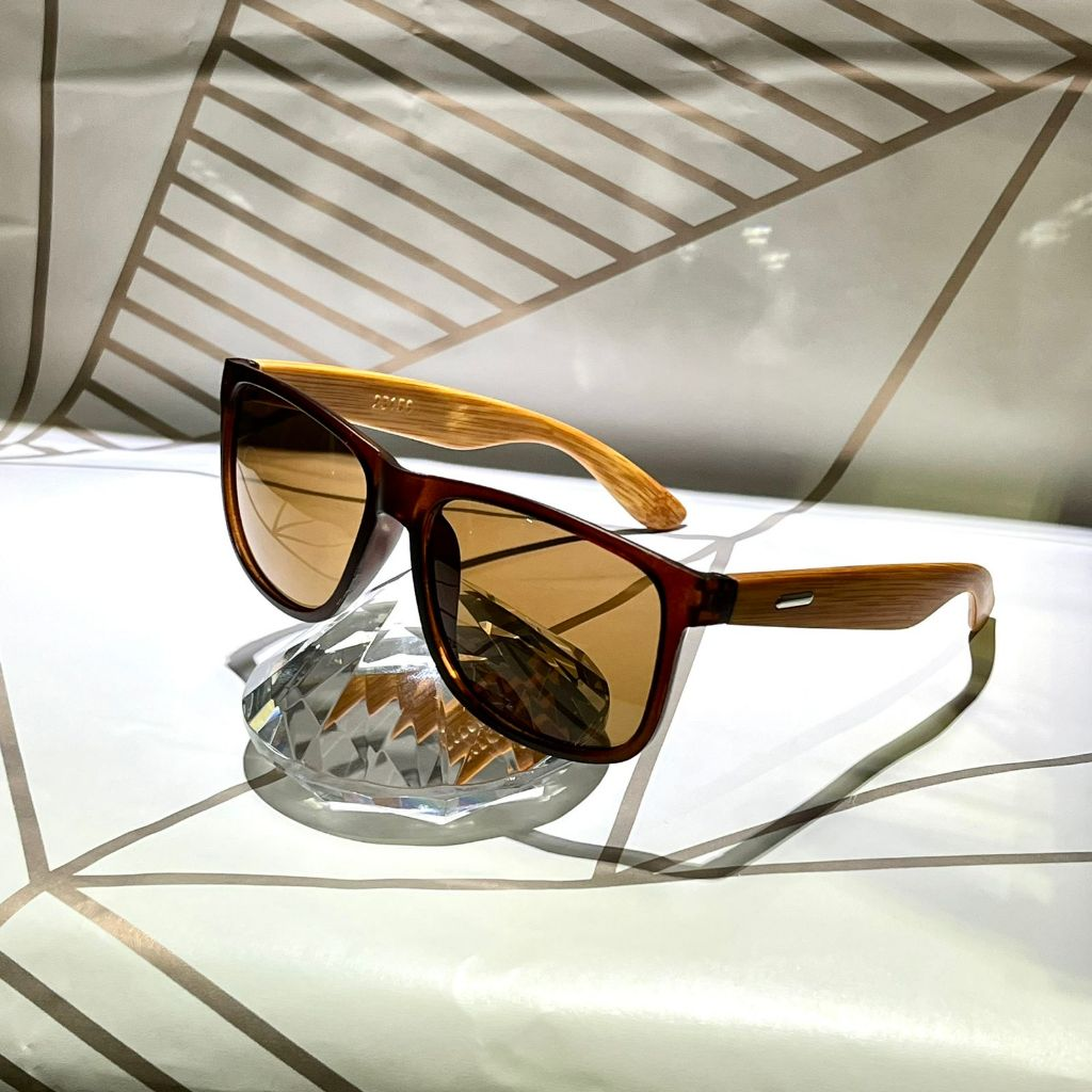 Óculos de Sol Madeira Bambu Premium Masculino Quadrado Verão