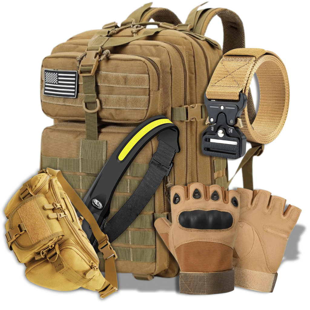 Militar Mochila Cinto Lanterna De Cabeça Luva Tatica Impermeavel Caça Camping Acampamento